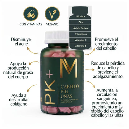 MENOS CAÍDA. PIEL CON BRILLO, UÑAS FUERTES.